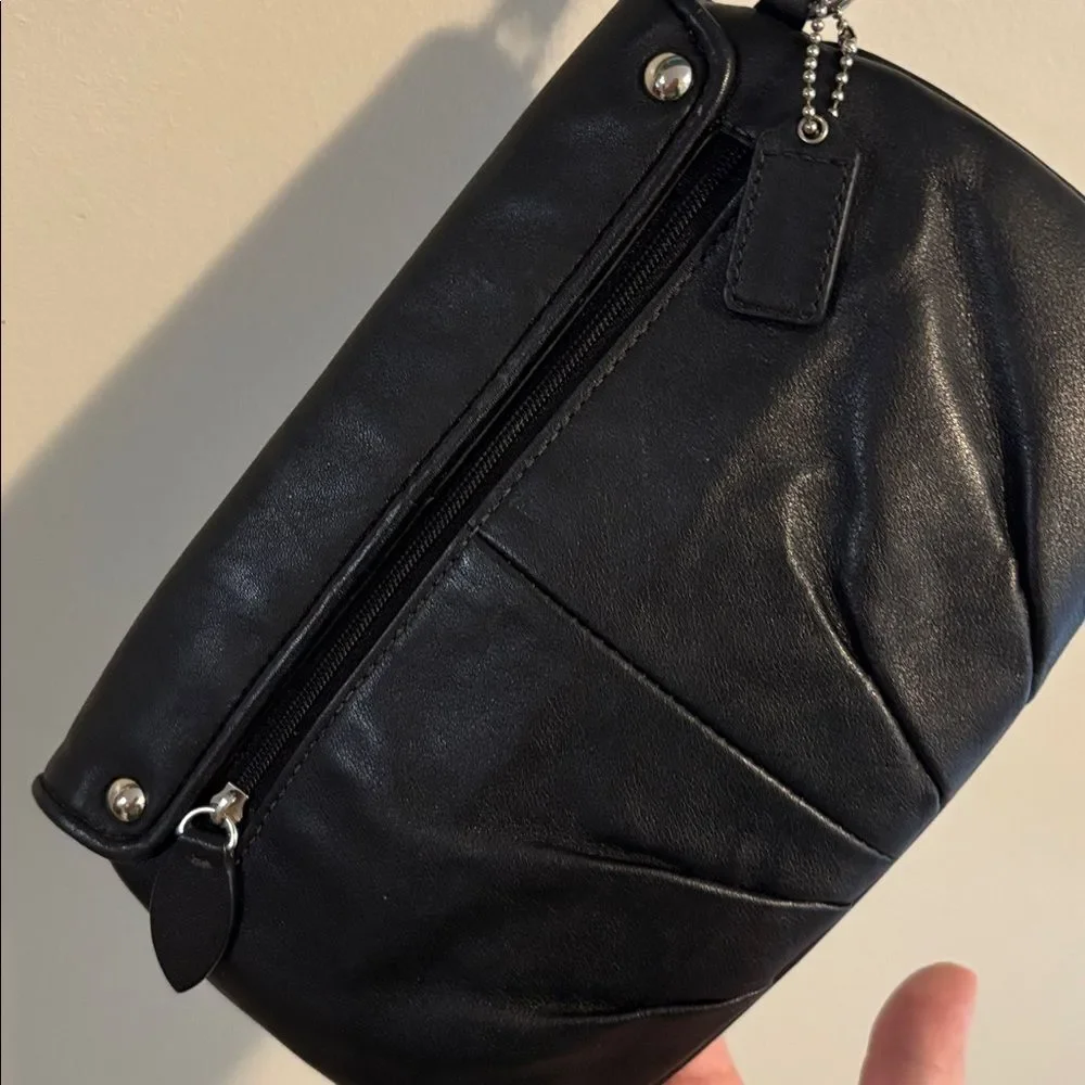 Coach Black Leather Wristlet